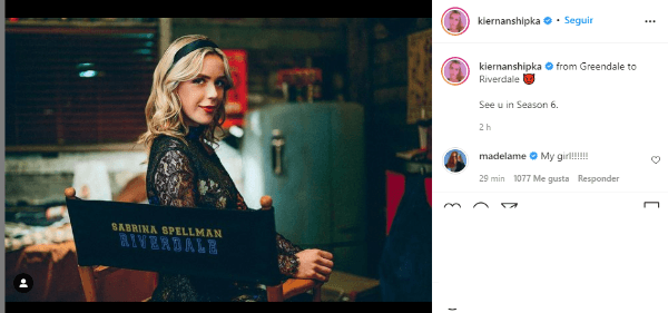 Kiernan Shipka en Instagram