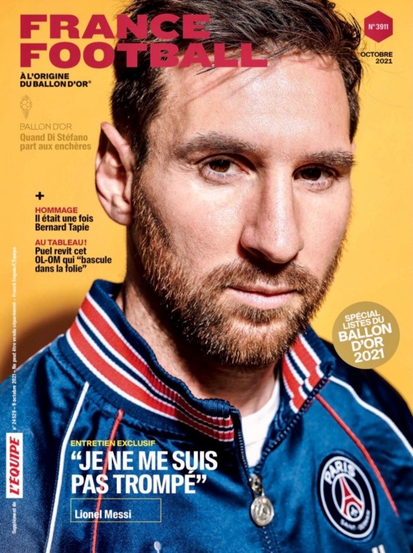 Lionel Messi protagoniza la portada de esta edición de France Football.