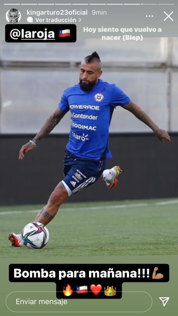 La historia de Instagram de Arturo Vidal con toda la garra para defender la camiseta de la selección chilena