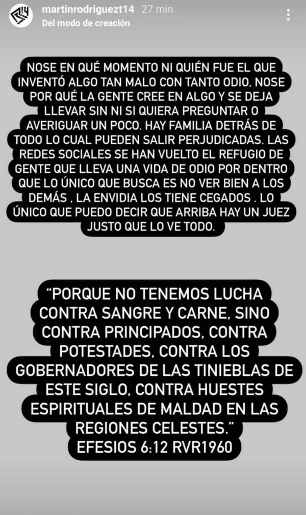 Rodríguez salió al pasos de las versiones que hablan de un lío entre él y César Pinares.