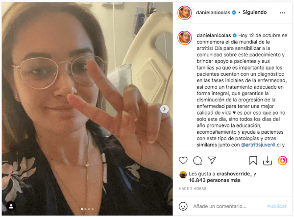 La publicación de Daniela Nicolás en Instagram.
