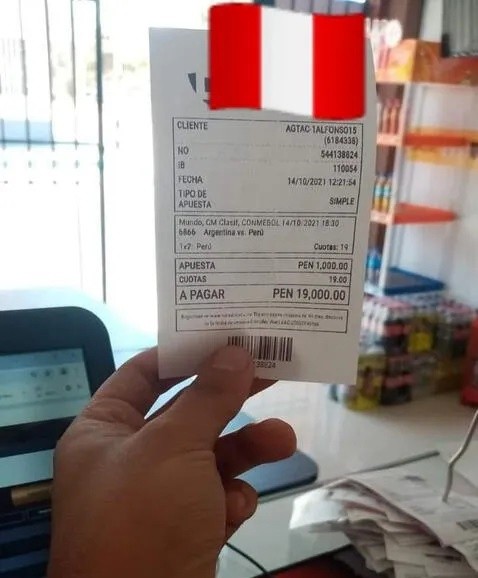 El ticket de la desafortunada apuesta se viralizó en redes sociales.