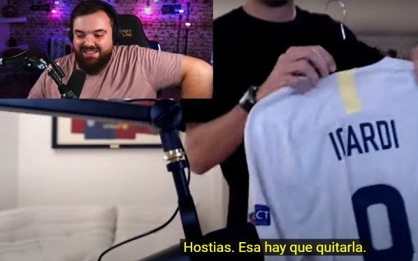 Piqué bromeó con la casaquilla de Icardi, incomodando a Ibai y al mismo tiempo sacando carcajadas entre quienes estaban atentos al streaming.