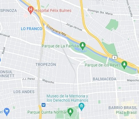 Mapa de cómo llegar al Parque de La Familia (Google Maps).