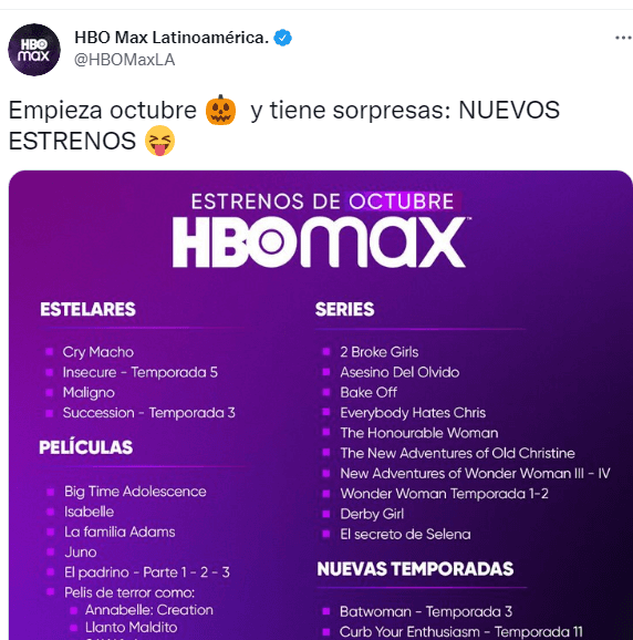 HBO Max en Twitter