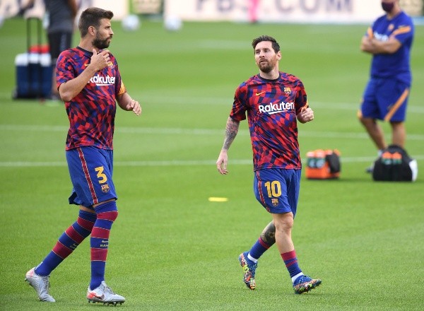 Messi y Piqué en el Barcelona (Getty)