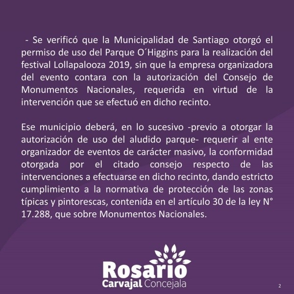 ¿Por qué el Concejo Municipal de Santiago rechaza realización de Lollapalooza?(1)