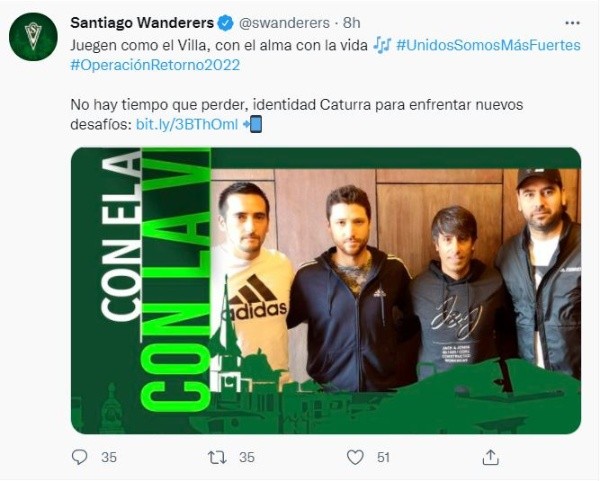 La presentación de Villarroel este lunes (Wanderers)