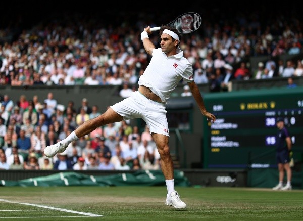 Federer en Wimbledon, uno de los pocos torneo que jugó en 2021 (Getty)