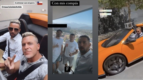 En su llegada a Chile, Mauricio Isla compartió con amigos. Eso sí, se desconoce si fue ahí donde se arriesgó a un contagio. Foto: Instagram