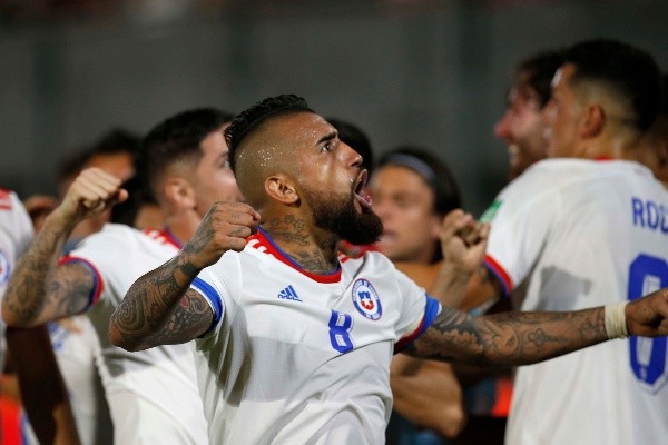 Arturo Vidal otra vez fue una de las figuras de Chile con su entrega ante Paraguay. Foto: Carlos Parra, ANFP.