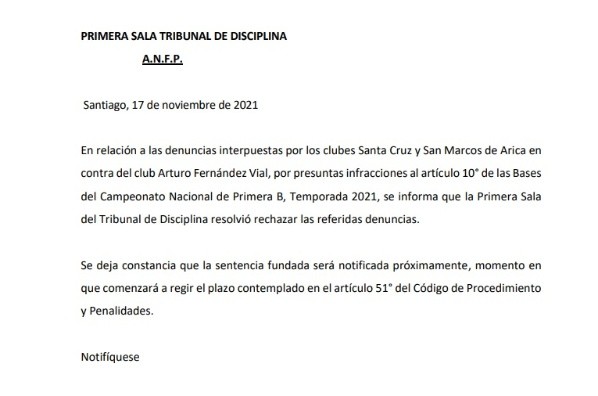 Esta es la resolución entregada por la Primera Sala del Tribunal de Disciplina