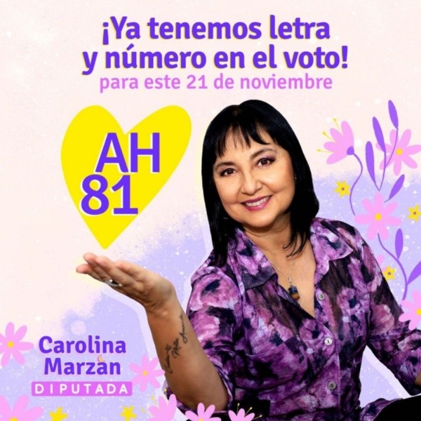 ¿Qué famosos son candidatos a diputados y senadores? Carolina Marzán.