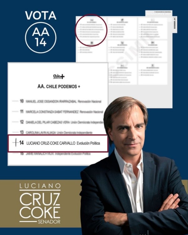 ¿Qué famosos son candidatos a diputados y senadores? Luciano Cruz-Coke.