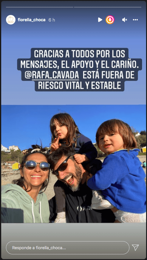 La actualización sobre Rafa Cavada que lazó su esposa en Instagram.(1)