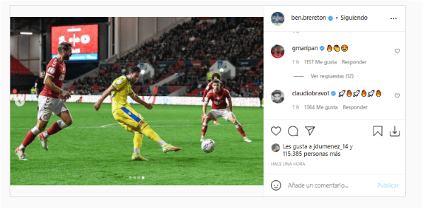 Bravo y Maripán festejan el nuevo gol de Brereton en la Championship de Inglaterra.