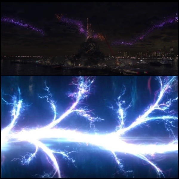 En la imagen de arriba está el final del trailer de Spider-Man, mientras que abajo es la lína del tiempo rota en el final de Loki.