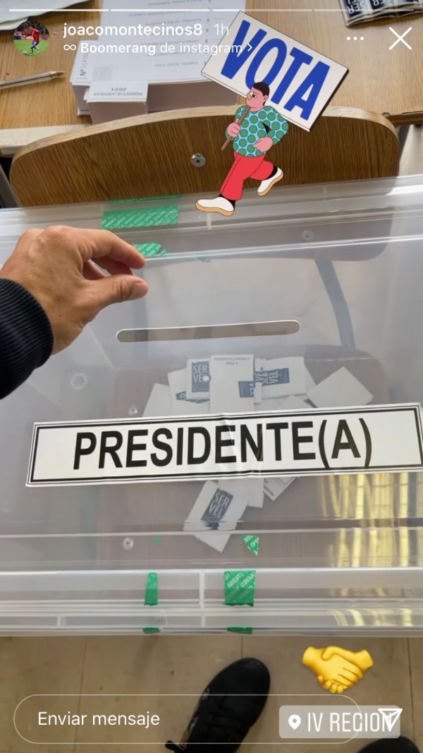 La historia de Instagram publicada por Joaquín Montecinos