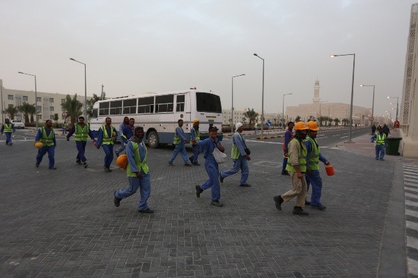 Trabajadores inmigrantes en Qatar (Getty)