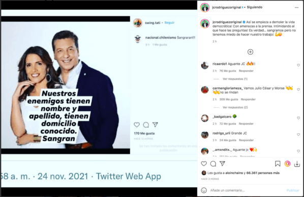 Julio César Rodríguez reacciona ante amenaza que promete que “sangrarán”.(2)