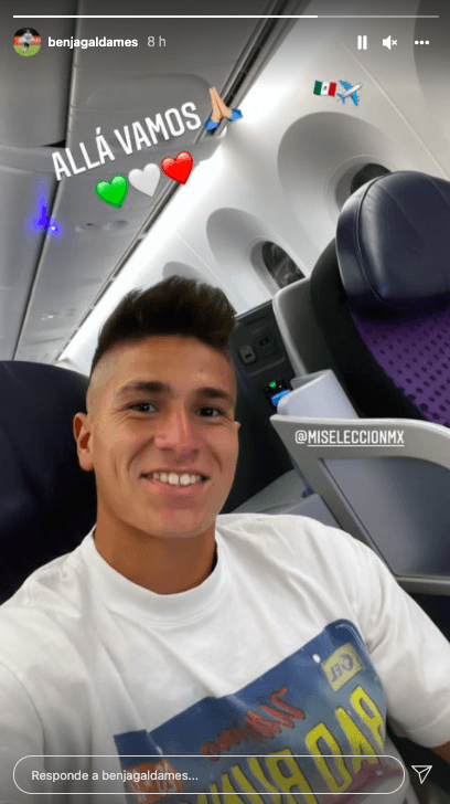 Benjamín Galdames ya viaja a México para los amistosos ante Chile. Foto: Instagram