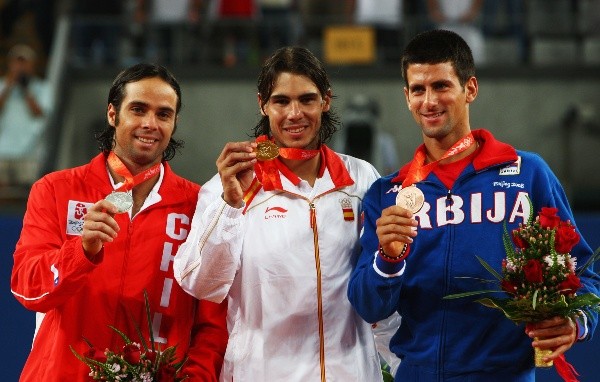 Fernando González compartió el podio de los Juegos Olímpicos de Beijing 2008 con el español Rafael Nadal y el serbio Novak Djocovic. (Foto: Getty)