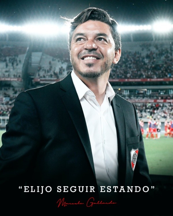 River Plate celebró la permanencia de Marcelo Gallardo. (Foto: @RiverPlate)