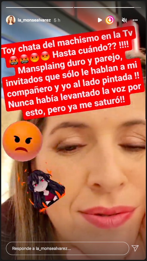 Monserrat Álvarez golpea la mesa y se desahoga ante el machismo en la TV.