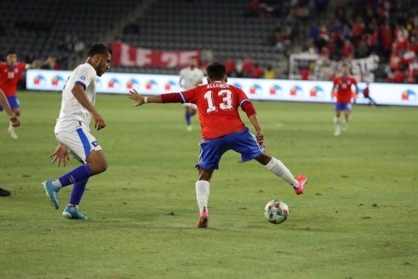 Allende en su debut ante El Salvador. (Foto: Captura)