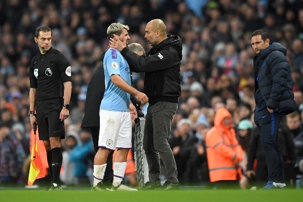 Guardiola y Agüero tuvieron mucha sinergia en una cancha de fútbol. Foto: Getty