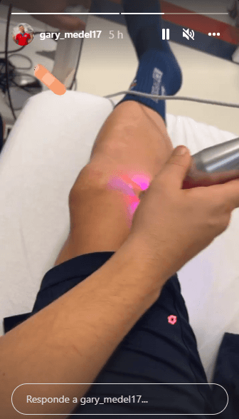 Gary Medel subió un video de tratamiento kinesiológico en su cuenta de Instagram.