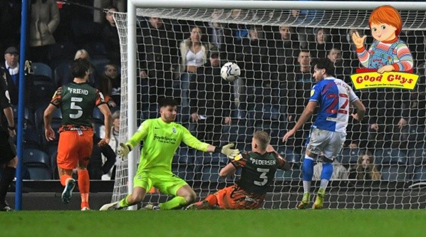 Blackburn Rovers' Ben Brereton (right) scores their side's fourth goal of the game during the Sky Bet Championship match at Ewood Park, Blackburn. Picture date: Saturday December 18, 2021. (Photo by Anthony Devlin/PA Images via Getty Images)