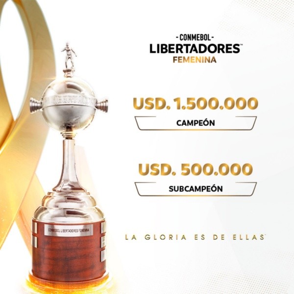 La Conmebol aumenta los premios de la Copa Libertadores Femenina.