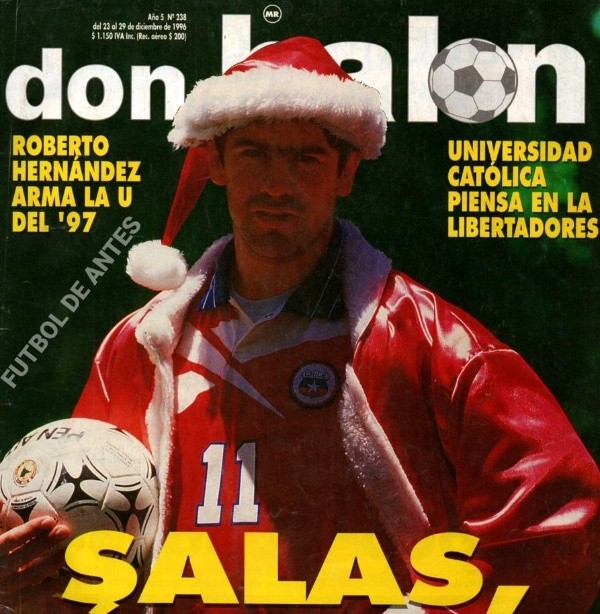 Marcelo Salas posó como Viejito Pascuero en la revista Don Balón en 1996 (Don Balón)