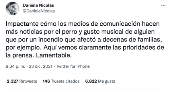 Daniela Nicolás se gana el odio de Twitter por críticas a la cobertura de Gabriel Boric.(1)