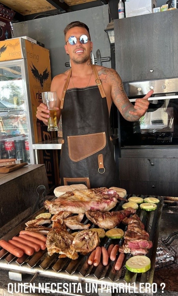 El asado que se mandó Javier Parraguez. Foto: Instagram.