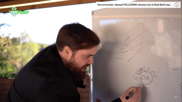 Ibai Llanos hizo un exótico retrato para anunciar la renovación de Borja Iglesias con el Betis hasta 2026. (Foto: Captura)