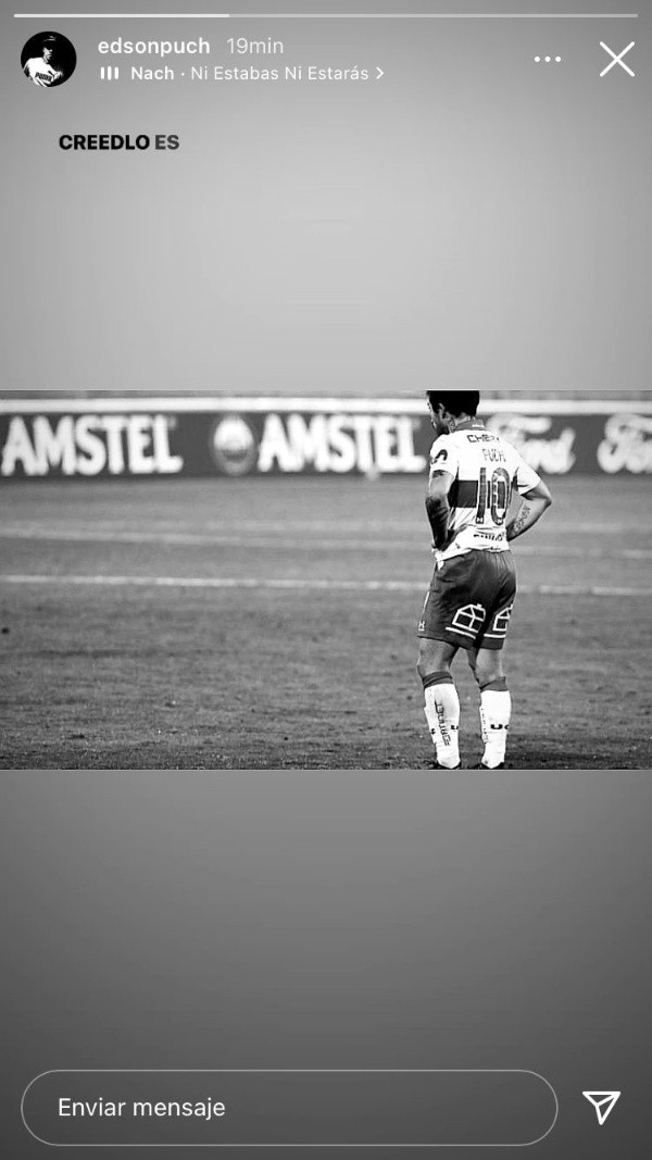 El mensaje en Instagram de Edson Puch.