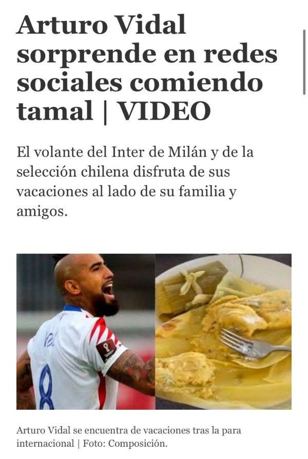 El Comercio también destaca a Vidal