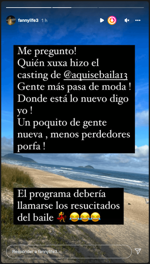 Fanny Cuevas critica Aquí se Baila: “¡¿Quién xuxa hizo el casting?!”(1)