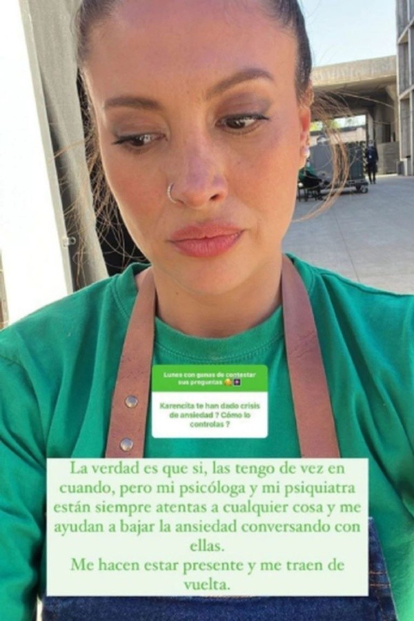 Karen Bejarano aclara dudas sobre sus crisis de ansiedad.(1)