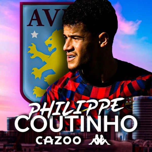 Aston Villa dio a conocer la llegada de Philippe Coutinho. (Foto: Aston Villa)