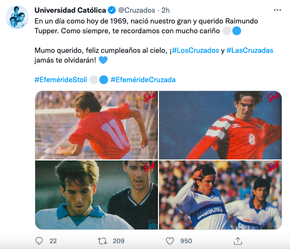Los Cruzados dedicaron una sentida publicación para su ídolo en su cumpleaños número 53. (Foto: Captura Twitter Universidad Católica)