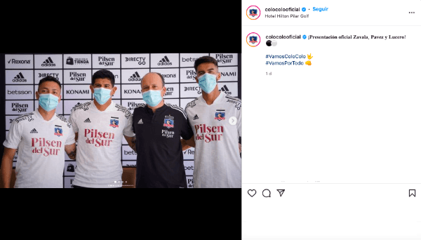 El Cacique presentó en Argentina a sus refuerzos para la temporada 2022. (Foto: Captura Instagram Colo Colo)
