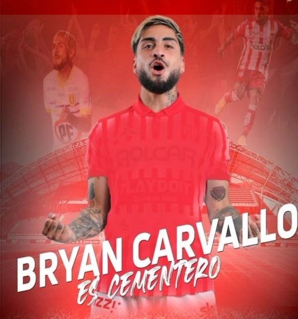 Carvallo llega a reemplazar el puesto que dejó vacante Jeisson Vargas