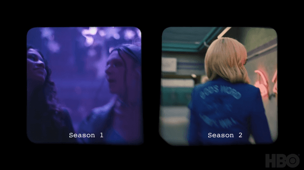 Paleta de colores Euphoria temporada 1 vs. temporada 2 | Foto: HBO Max