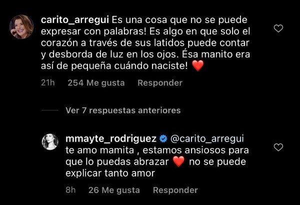 Carolina Arregui reacciona feliz tras el nacimiento del hijo de Mayte Rodríguez.