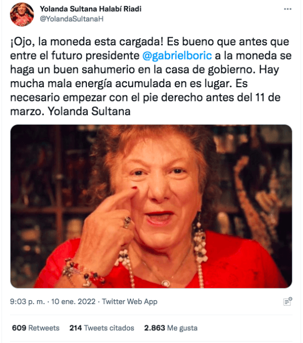 Yolanda Sultana alerta al presidente electo Gabriel Boric.