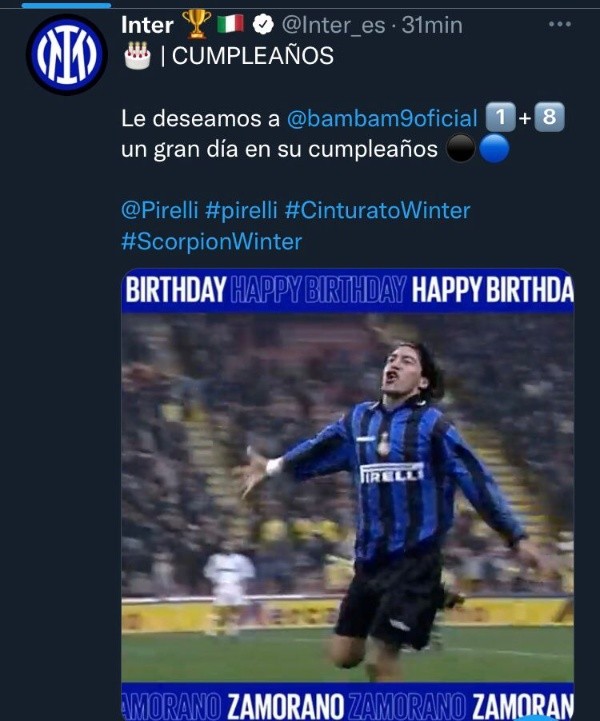 El mensaje en las redes sociales del Inter de Milán