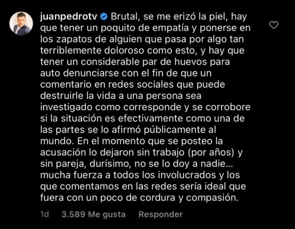 Juan Pedro Verdier entrega apoyo a Iván Cabrera y no oculta su asombro